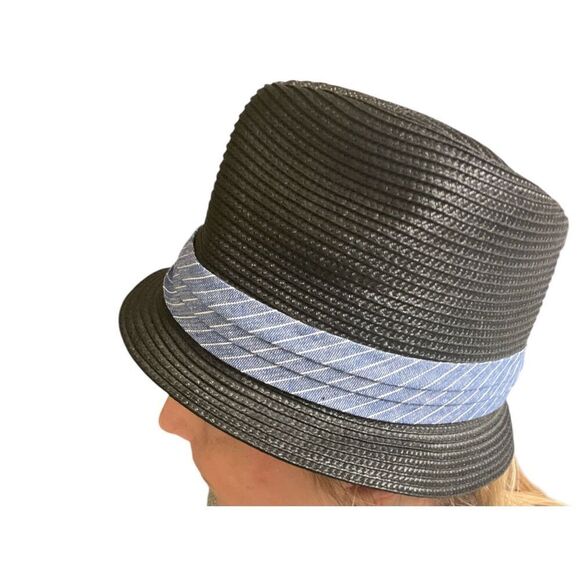 ✨Ben Sherman Black Paper Straw Fedora Sz L/XL Hat✨ - Picture 4 of 6